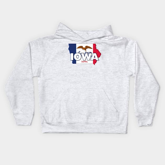 Iowa Colored State Kids Hoodie by m2inspiration